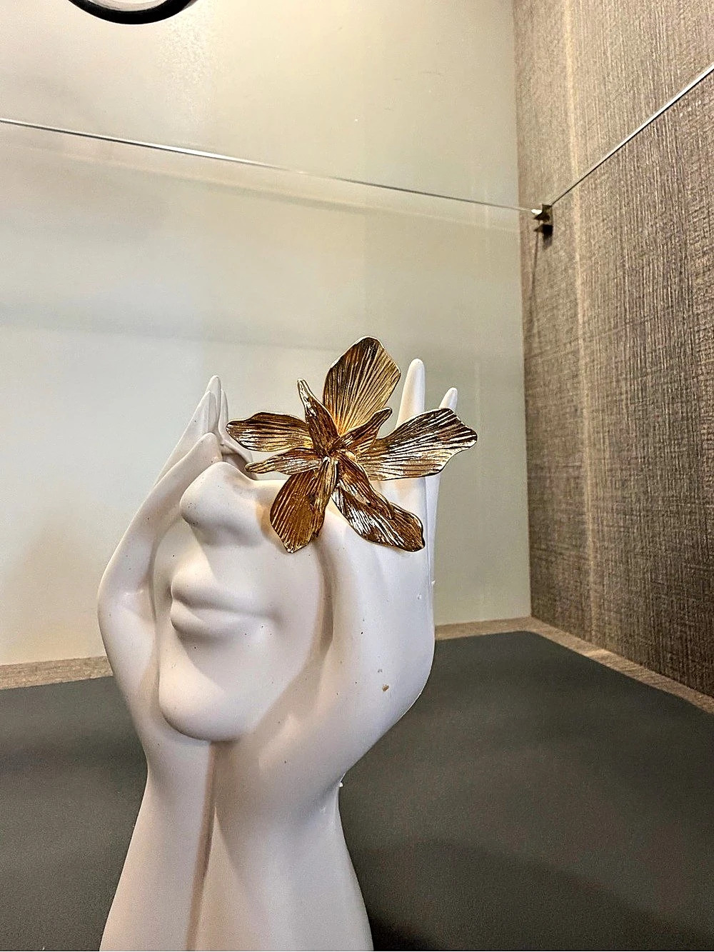 Gold Floral Statement Ring Like New